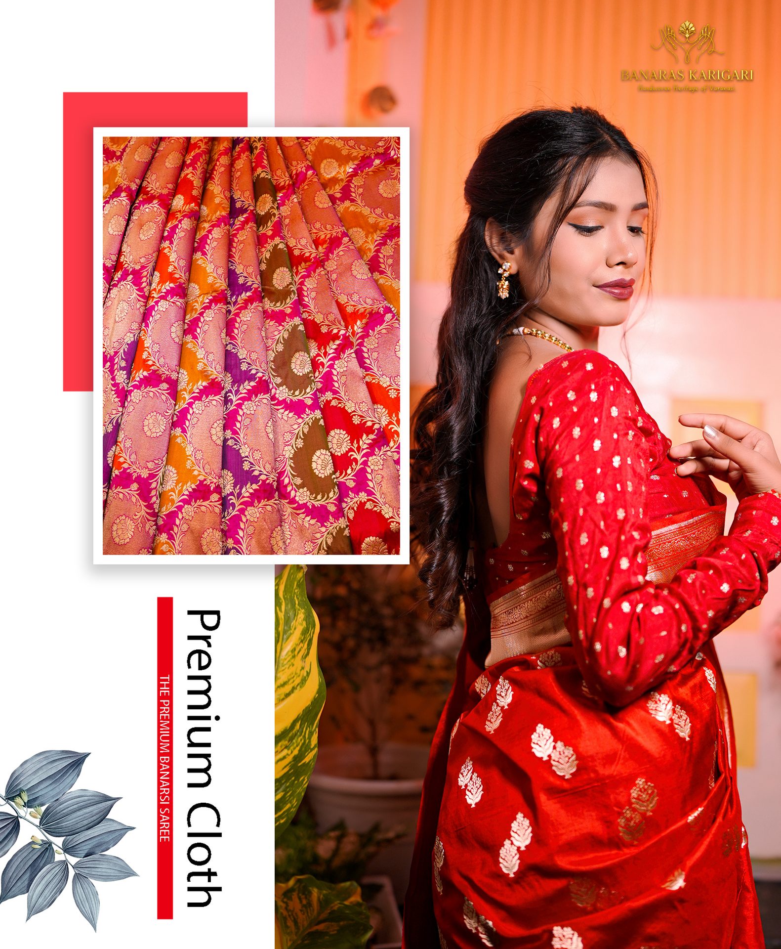 Red Pure Katan by Katan Bridal Saree