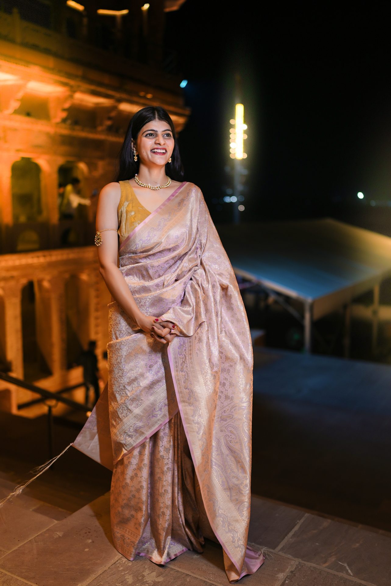 Pastel Pure Tanchui Silk Banarasi Saree
