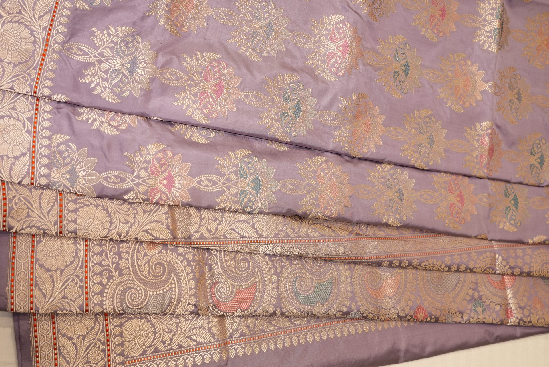 Lilac Bloom Purple Premium Pure Kadwa Katan Saree