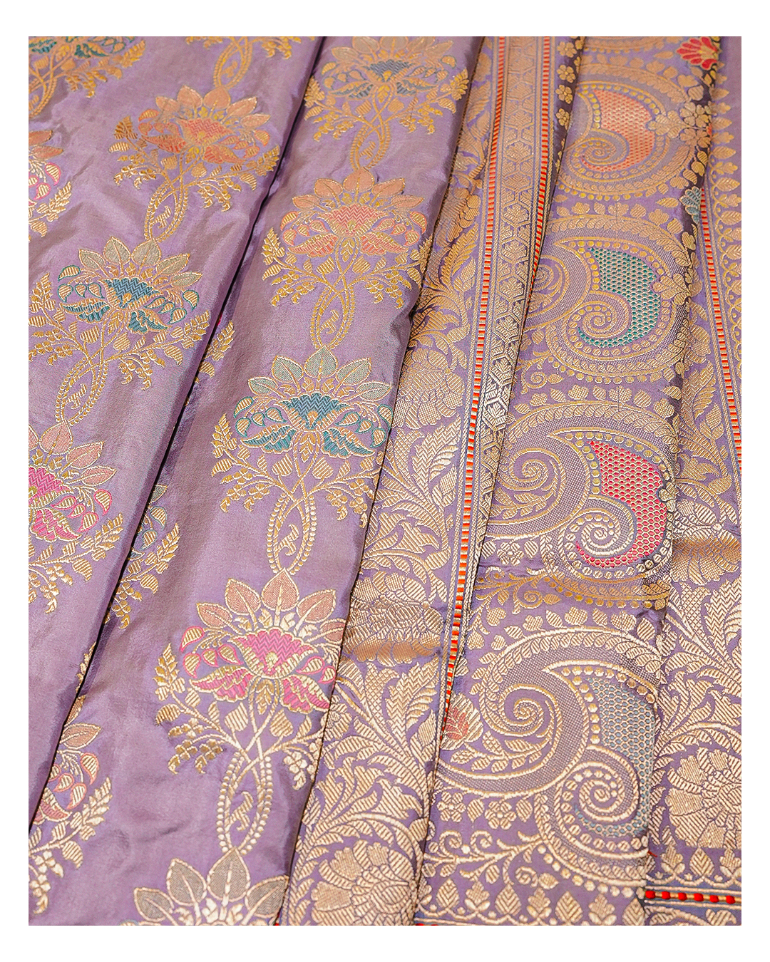 Lilac Bloom Purple Premium Pure Kadwa Katan Saree